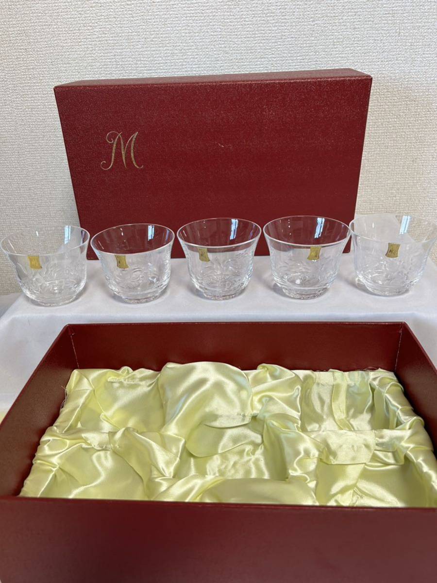 未使用品 Meissen Crystal マイセンクリスタル 冷茶グラス 5客セット
