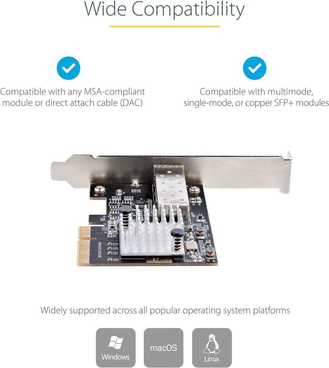 スターテック(StarTech.com) PCI Express接続 10G LANカード/シングルSFP+ポート ネットワークアダプタ/MSA