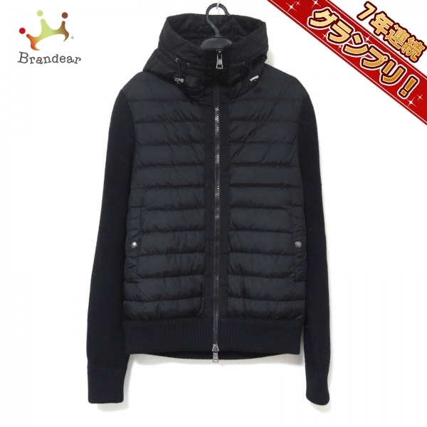 モンクレール MONCLER ダウンジャケット サイズM MAGLIONE TRICOT CARDIGAN(マリオーネトリコットカーディガン) 黒 レディース 長袖/冬