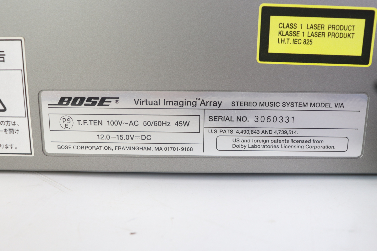 ト足】 BOSE ボーズ ステレオミュージックシステム MODEL VIA CD 音楽