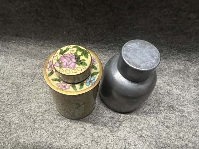 煎茶道具 古錫 乾茂號造 茶壷 茶心壷 約352g 時代箱付 M R5271 煎茶