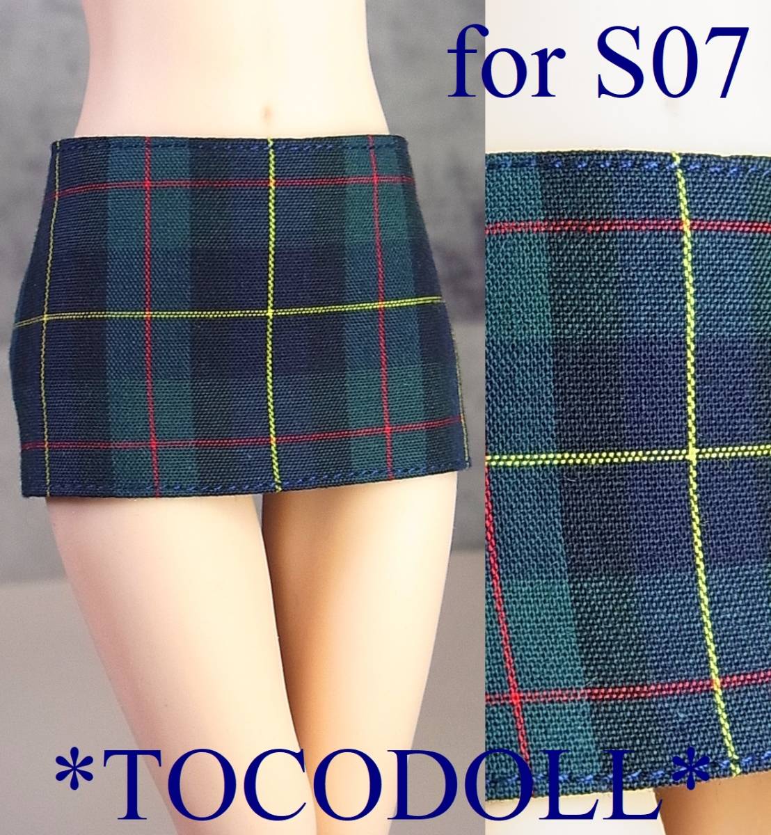 ＊toco＊ TBLeague S07 スクール＆スポーツ タイトミニスカート 単品/チェック 紺×緑