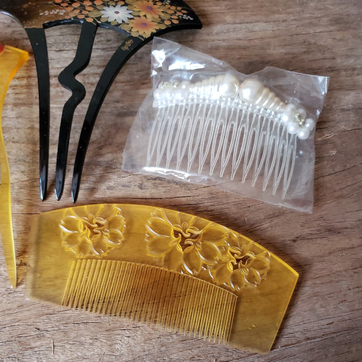 当時物 鼈甲 べっ甲 櫛 かんざし アンティーク レトロ 和装小物 