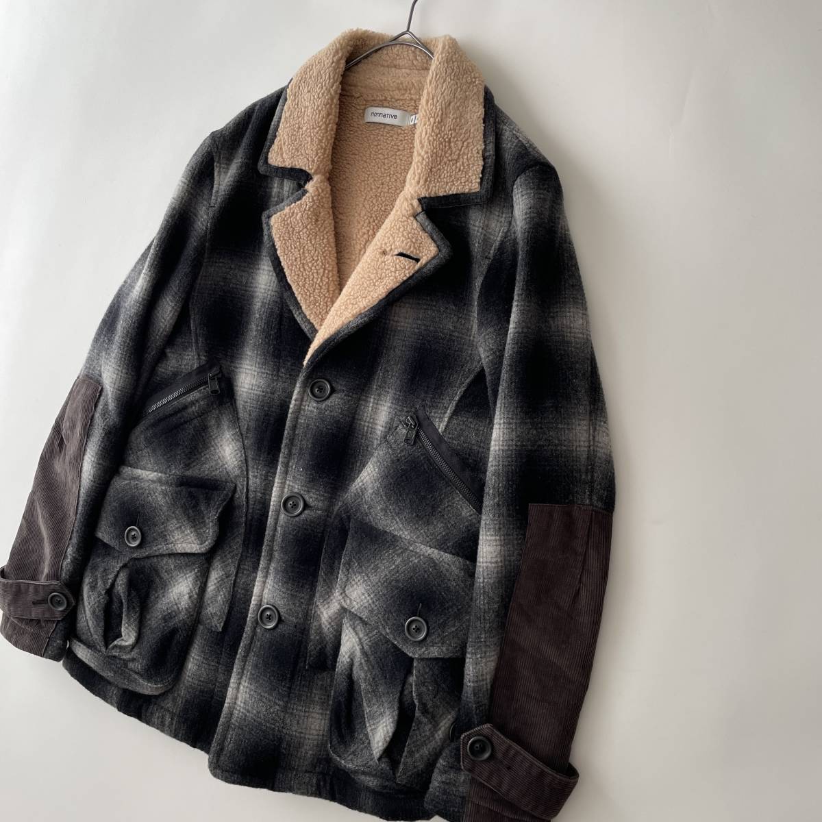 美品】nonnative size/0 (id) ノンネイティブ ボアコート ランチ  