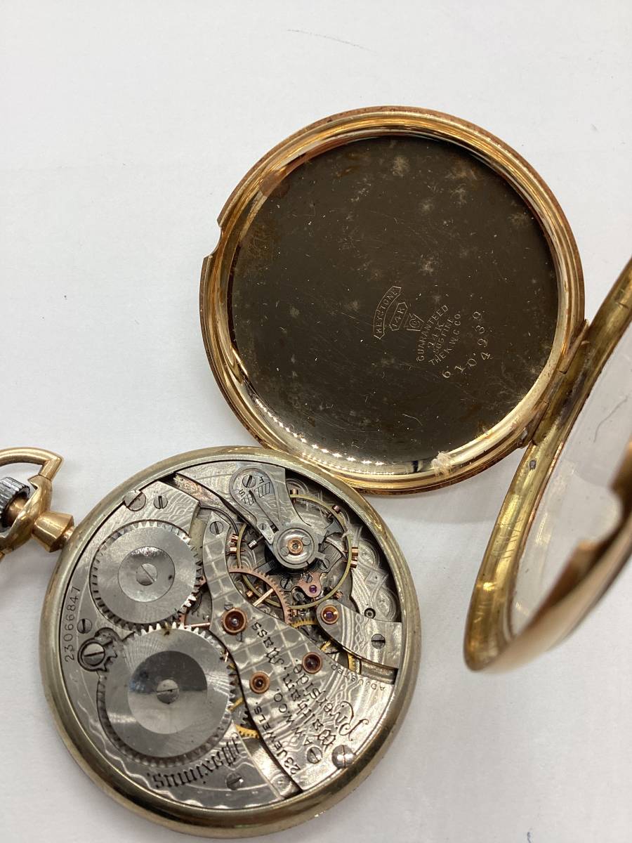8052□ WALTHAM ウォルサム 懐中時計 手巻き 14K 稼働 総重量63.5g