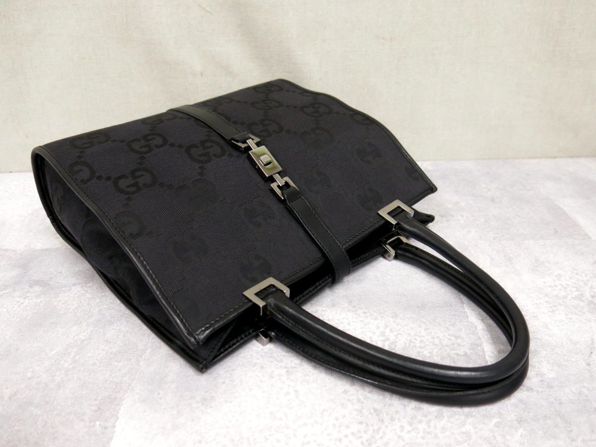 ○超美品○GUCCI グッチ○ジャッキー○デカ GGキャンバス カーフ  