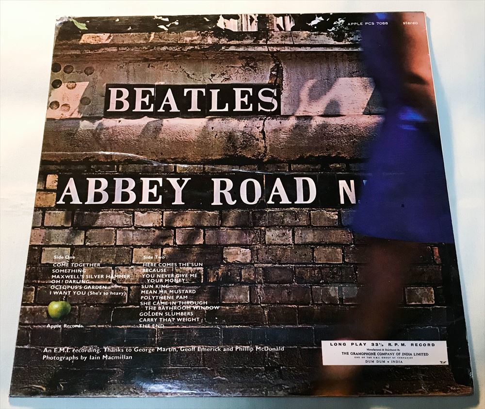 【限定SALE，新品】 ◆インドLP 真空管カット◆ BEATLES / ABBEY ROAD ◆PARLOPHONE黒ラベル　/コーティングジャケット