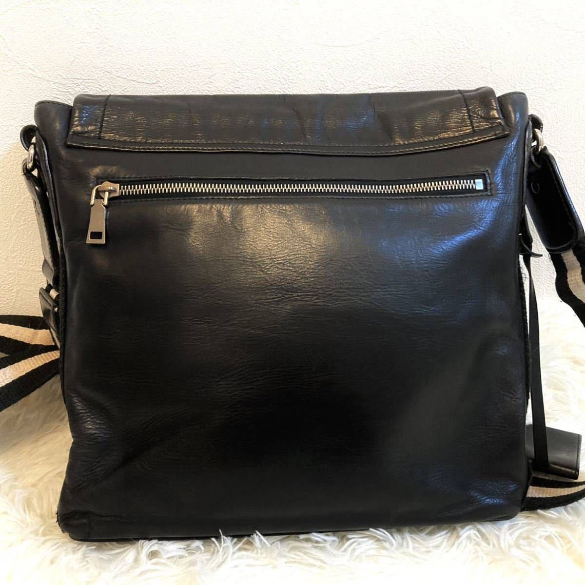 1円 【美品】 BALLY バリー ショルダーバッグ メッセンジャー メンズ