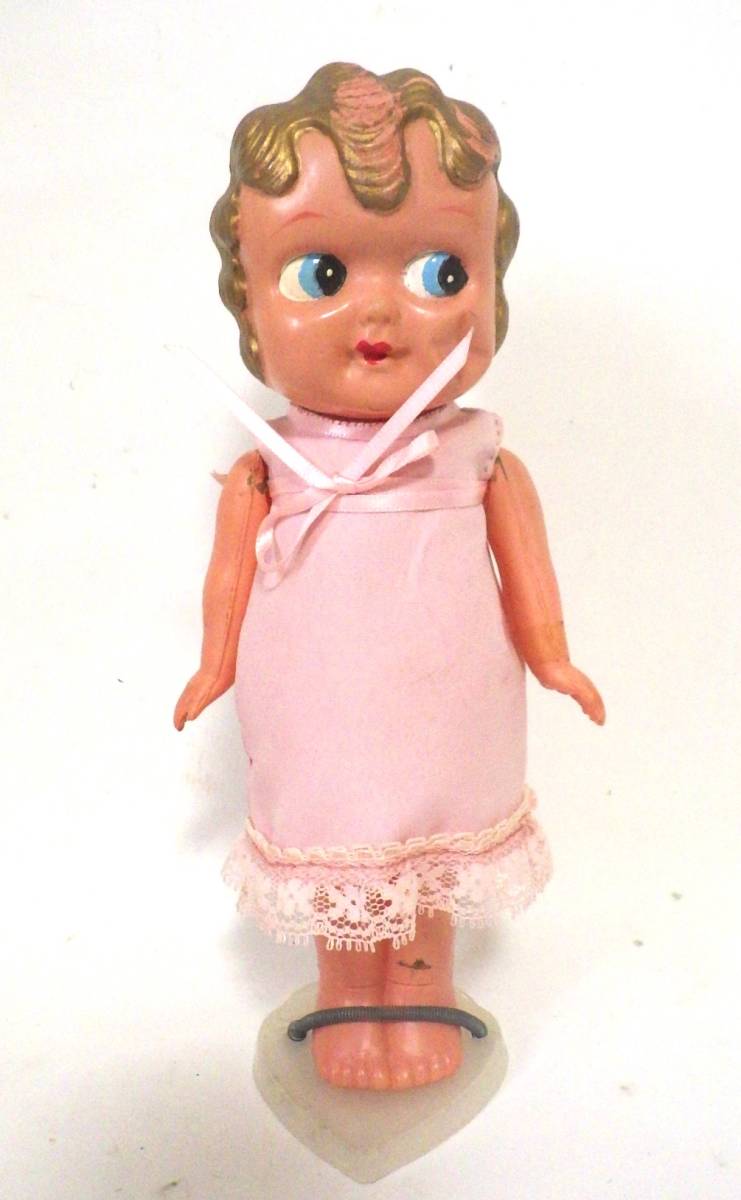 セルロイド スタンダードドール 女の子 乙女 少女 スタンド お人形立て付 古い 人形 ビンテージ ドール