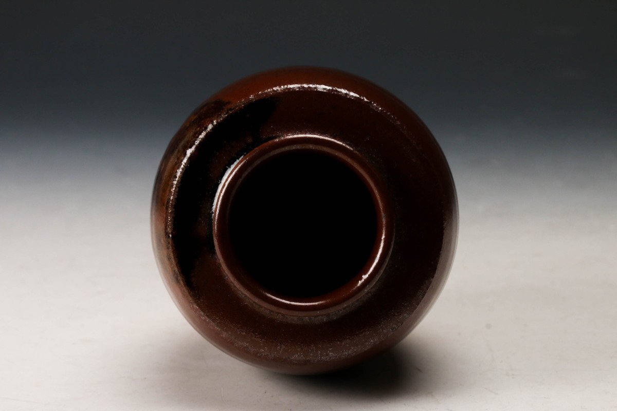 佳香】佐治光寿 大名物北野肩衝茶入 共箱 仕覆(二人静金襴) 茶道具