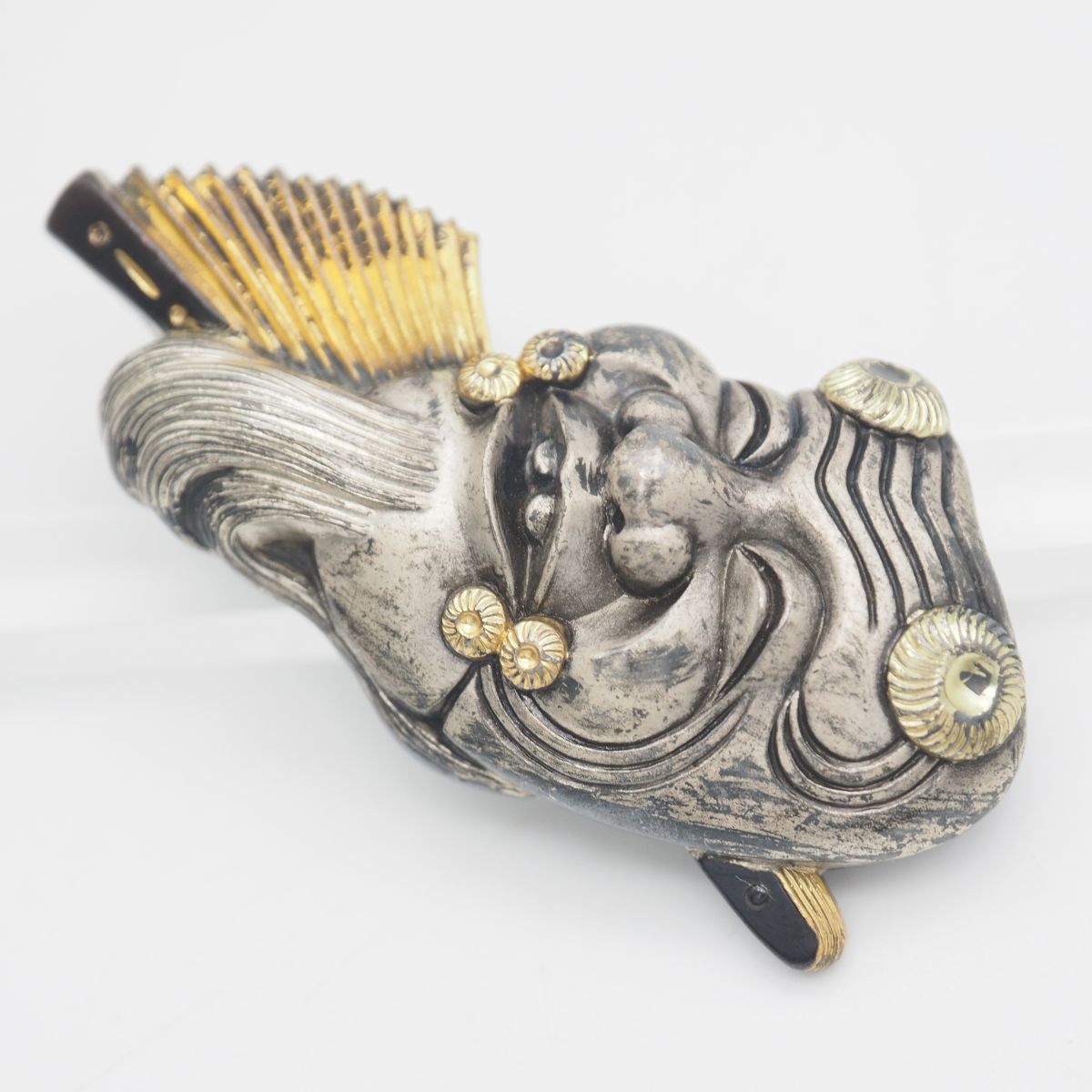 帯留め 正よし 銘あり 駒に鈴 金工 細工 アンティーク 和装小物