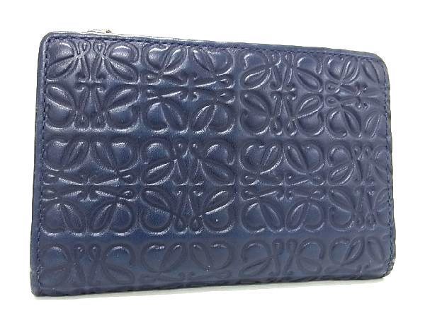 1円 □美品□ LOEWE ロエベ リピートアナグラム レザー L字ファスナー