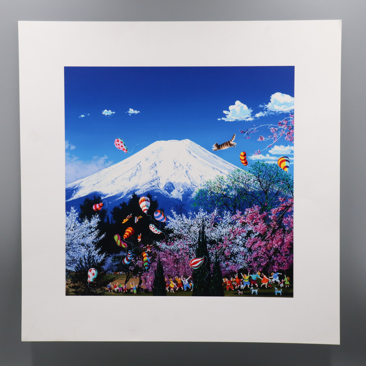 宙】真作保証 ヒロ・ヤマガタ HIRO YAMAGATA「春先の富士」シート
