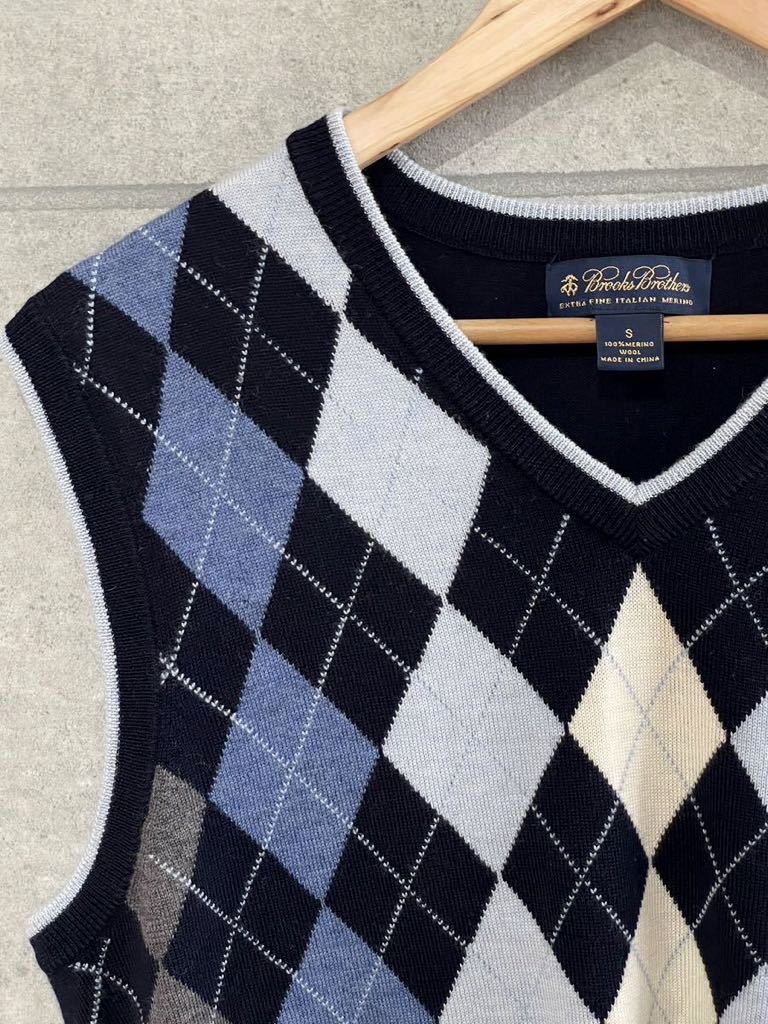 ブルックスブラザーズアーガイルカシミア100%ベストBROOKS BROTHER 上質高級！ Brooks Brothers ブルックスブラザーズ ウール ニット