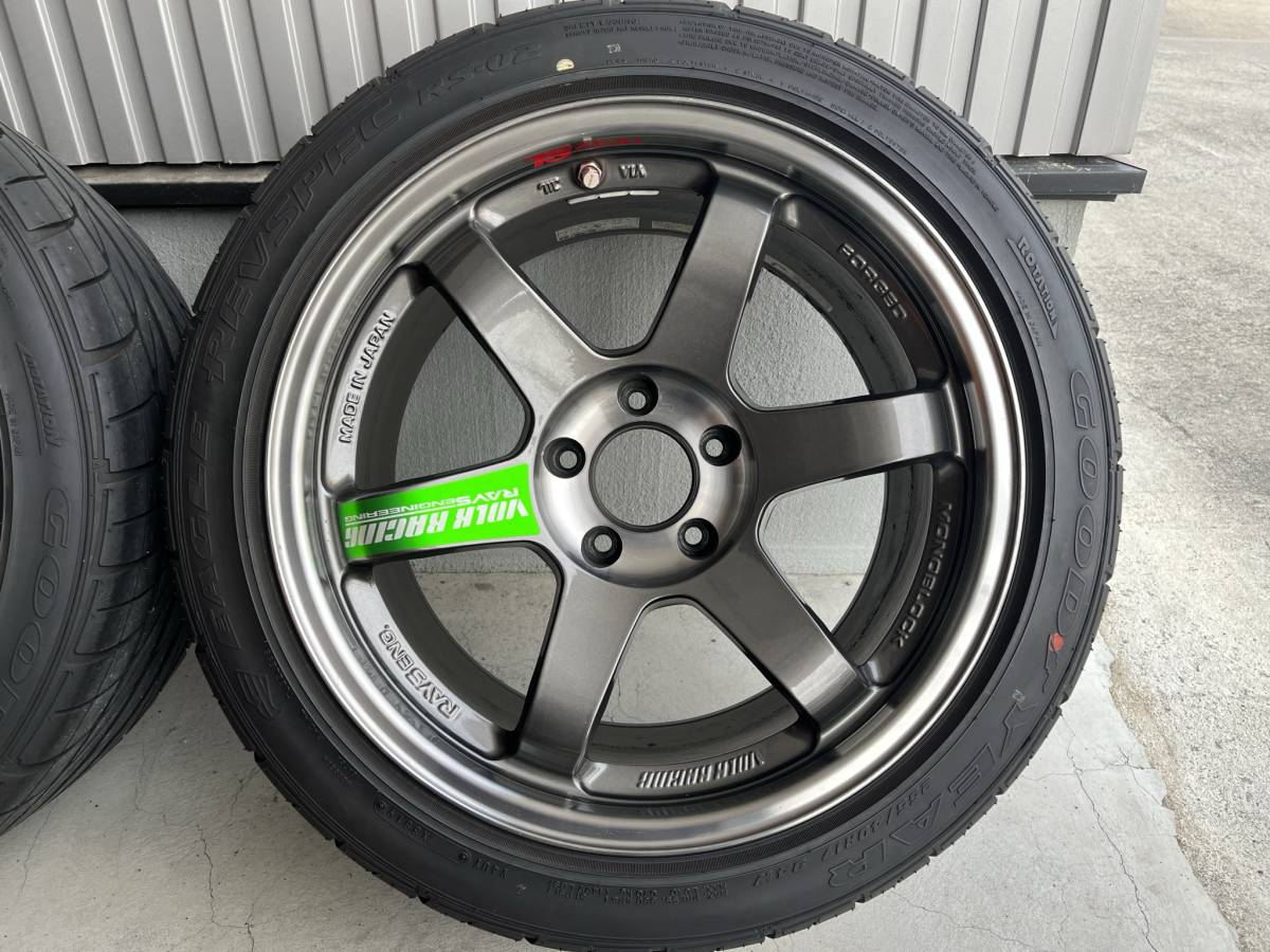 RAYS TE37SL 17インチ9.5JJ+12 114.3-5H タイヤ付き2本セット S2000  