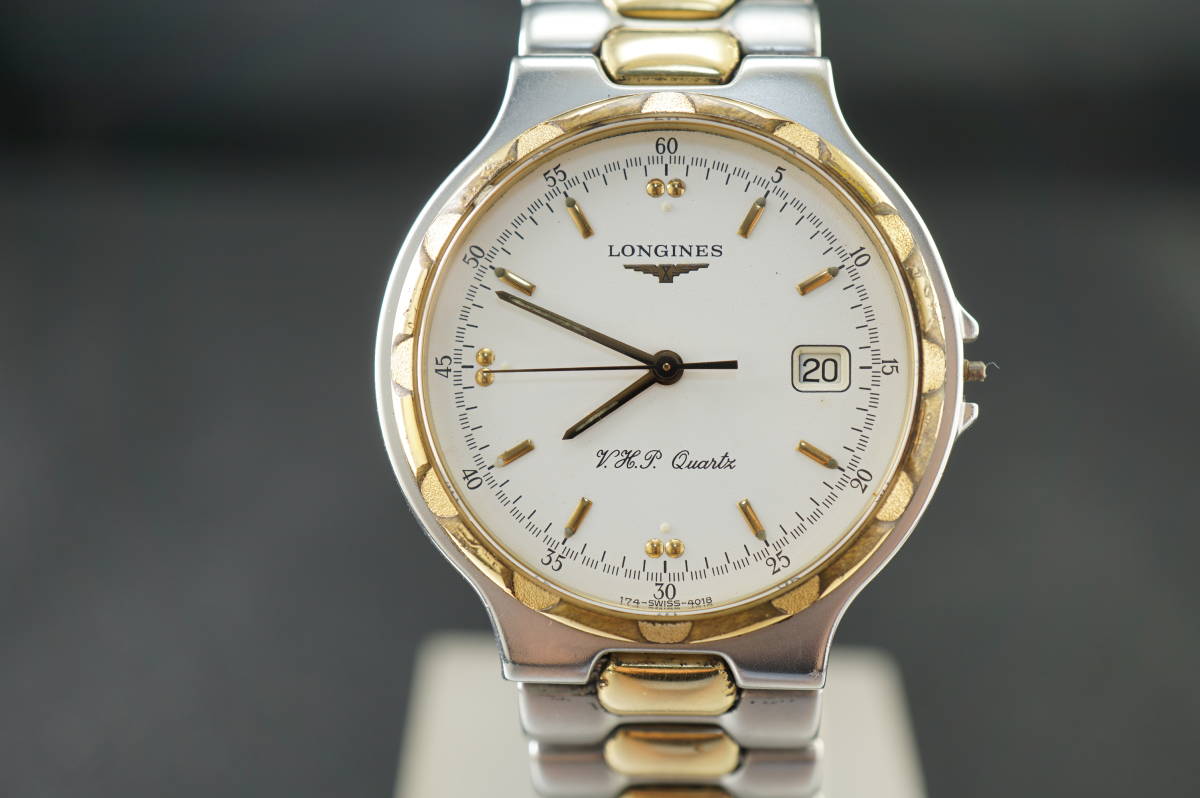 低価，セール B9/20-6 AE72 LONGINES/ロンジン コンクエストV.H.P 174 4018 クオーツ メンズ 稼働ジャンク品(コンクエスト)｜売買されたオークション情報、yahooの商品情報をアーカイブ公開 - オークファン コンクエスト