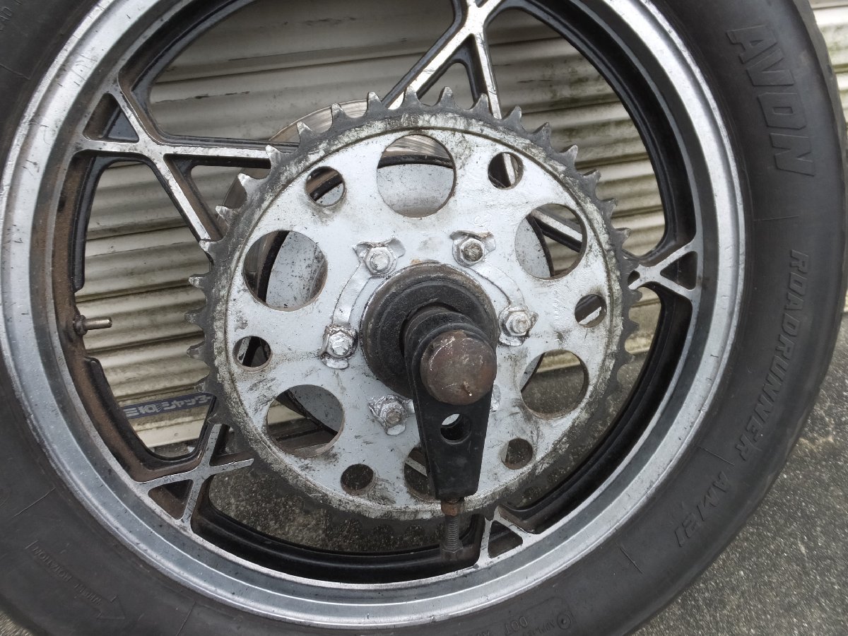GS750 リアホイール GS750 当時物 リアホイール，ディスク GS400 ザリ 