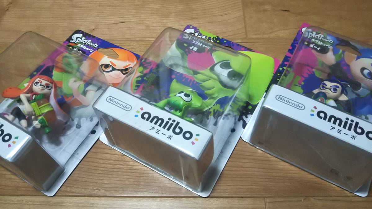 amiibo『ガール(スプラトゥーン)』『ボーイ』『イカ』3体セット 未開封