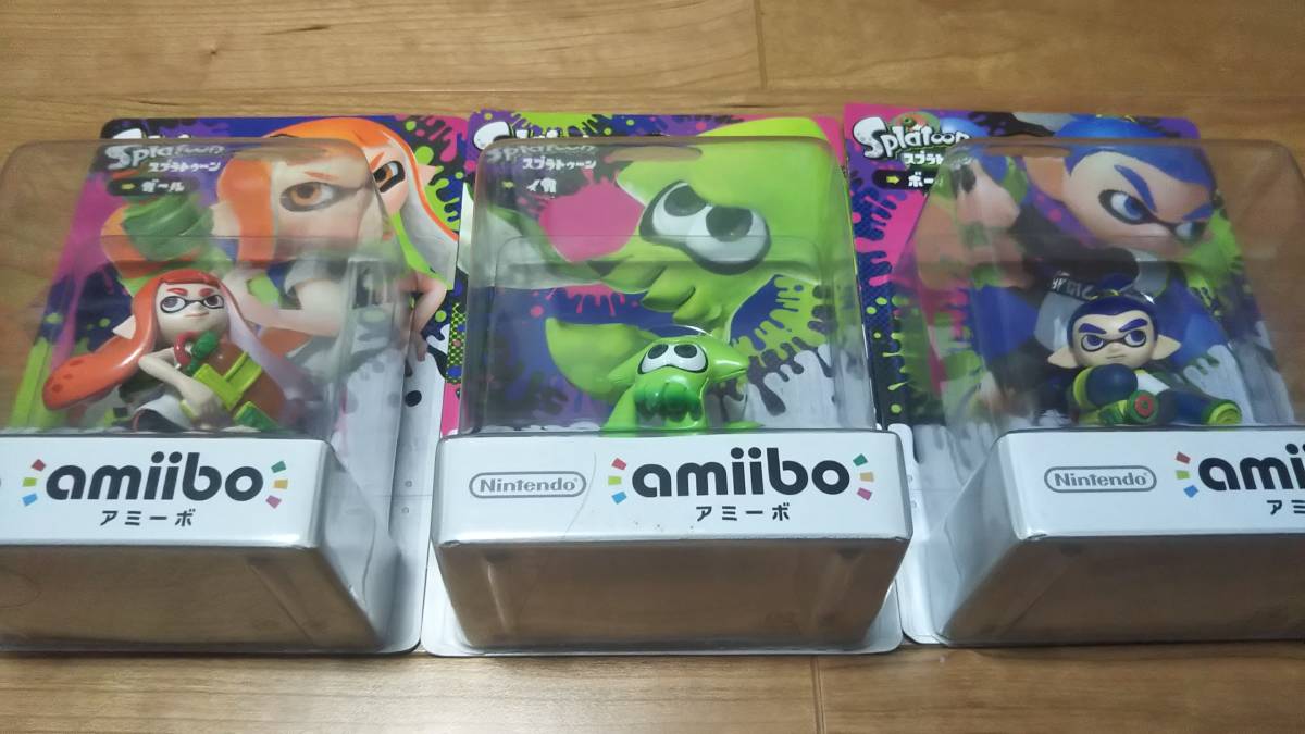 amiibo『ガール(スプラトゥーン)』『ボーイ』『イカ』3体セット 未開封