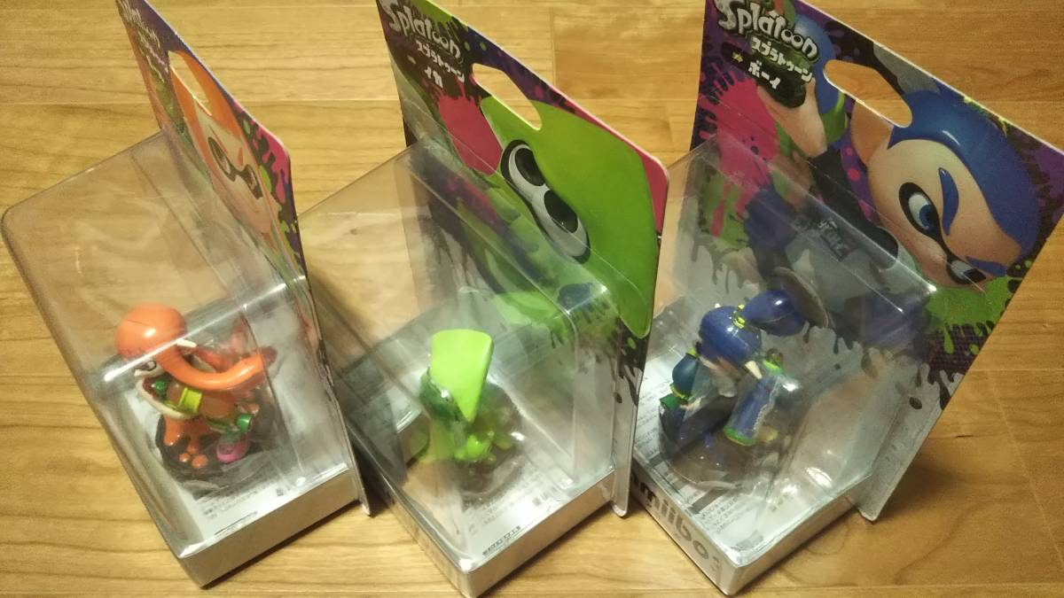 amiibo『ガール(スプラトゥーン)』『ボーイ』『イカ』3体セット 未開封