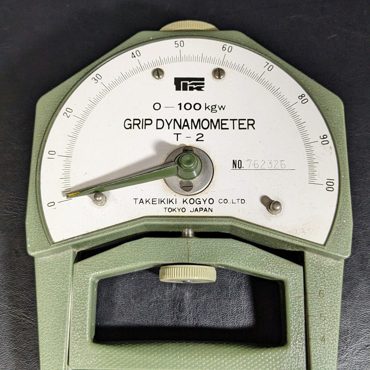 当時物 TAKEI KIKI KOGYO GRIP DYNAMOMETER T-2 竹井機器工業 アナログ式握力計 体力測定 身体測定 スポーツテスト 動作確認済 現状品_2