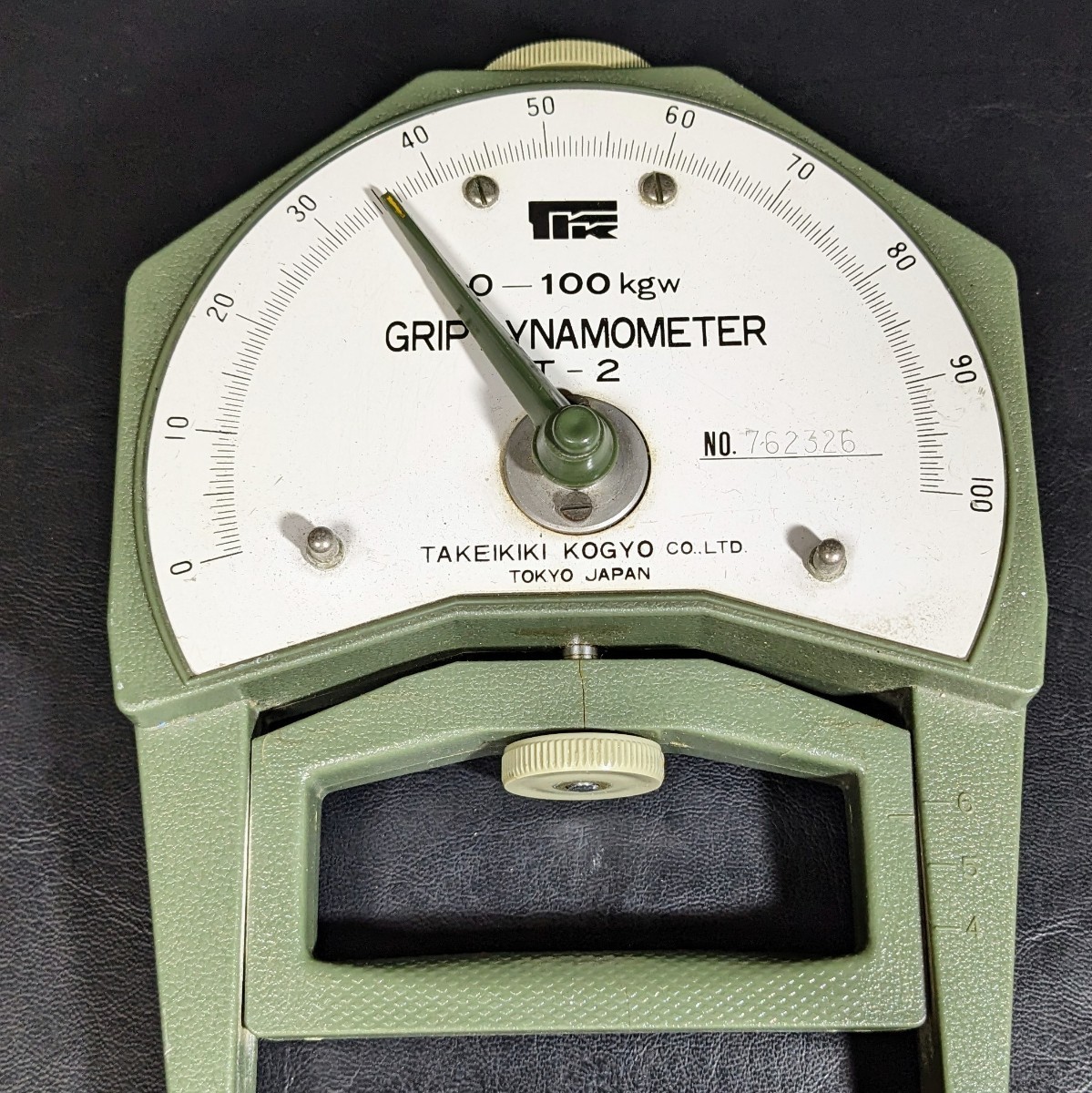 当時物 TAKEI KIKI KOGYO GRIP DYNAMOMETER T-2 竹井機器工業 アナログ式握力計 体力測定 身体測定 スポーツテスト 動作確認済 現状品_4