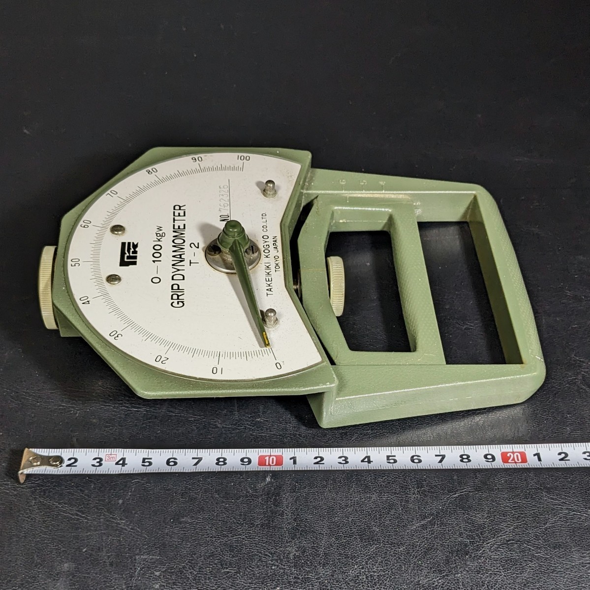 当時物 TAKEI KIKI KOGYO GRIP DYNAMOMETER T-2 竹井機器工業 アナログ式握力計 体力測定 身体測定 スポーツテスト 動作確認済 現状品_5
