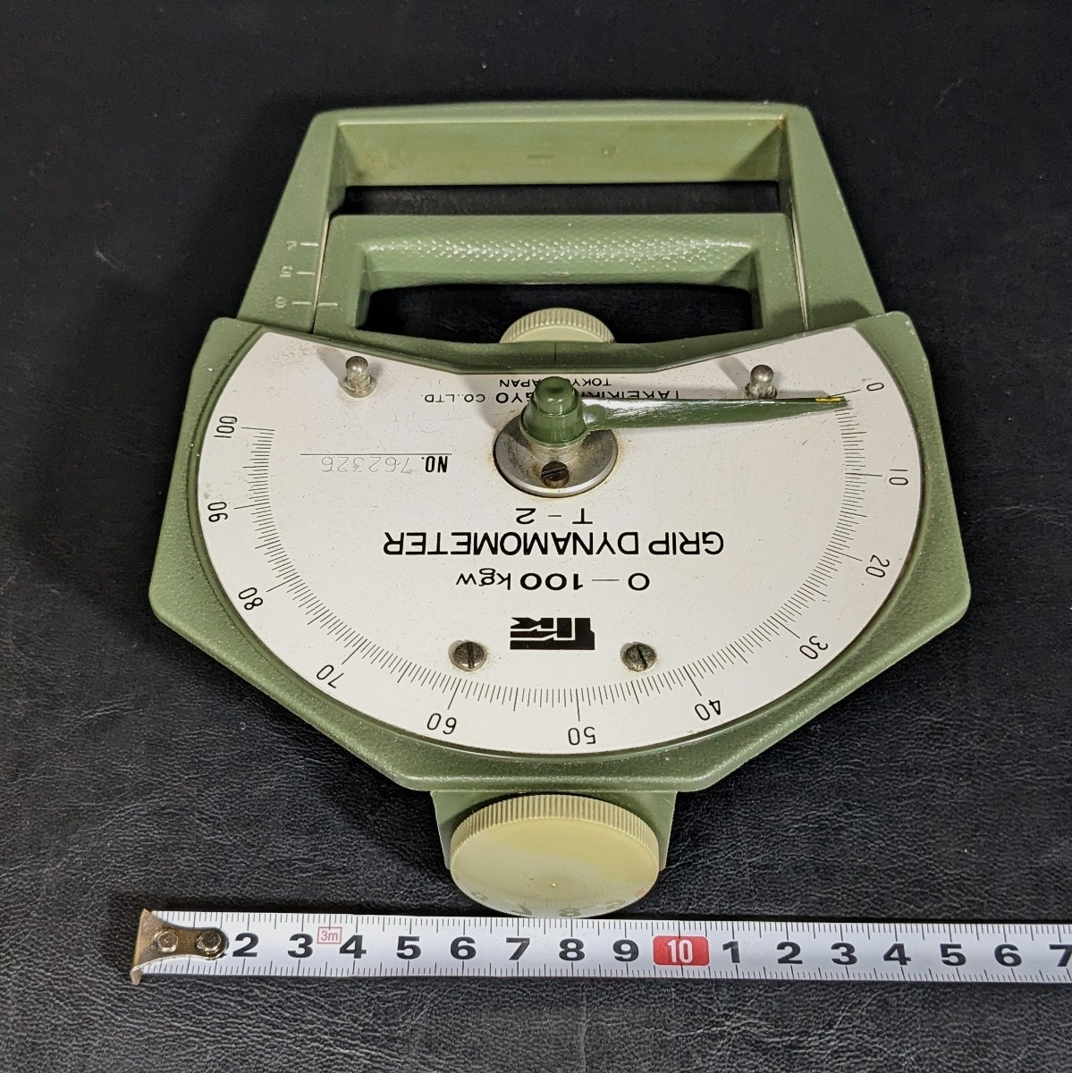 当時物 TAKEI KIKI KOGYO GRIP DYNAMOMETER T-2 竹井機器工業 アナログ式握力計 体力測定 身体測定 スポーツテスト 動作確認済 現状品_6