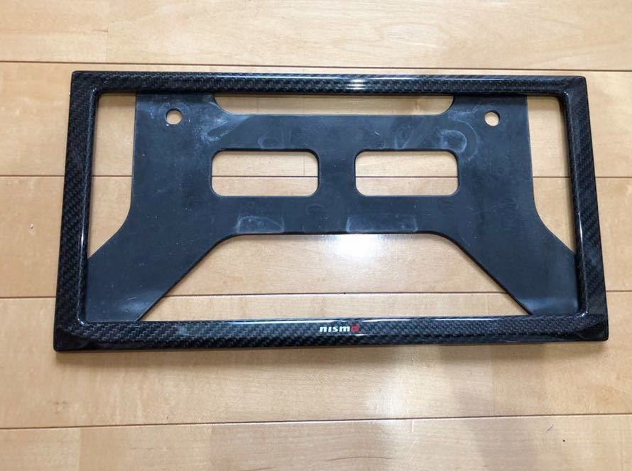 □良品 ニスモ NISMO 純正 オプション ナンバーフレーム カーボン 送料