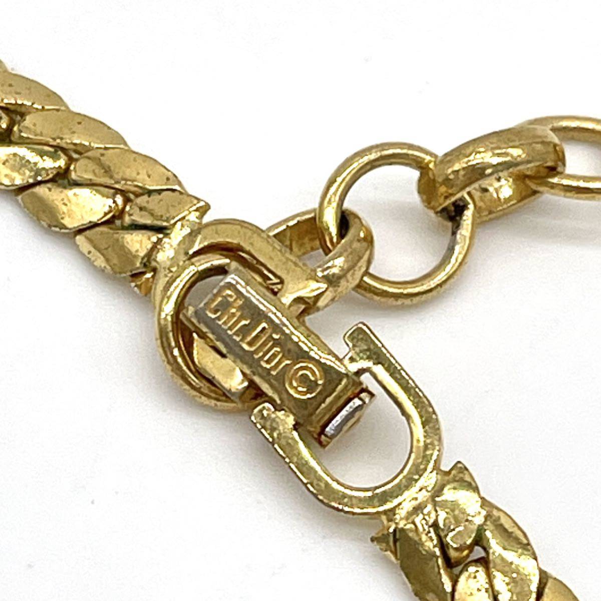 1円 美品 Christian Dior クリスチャン ディオール チェーンネックレス 
