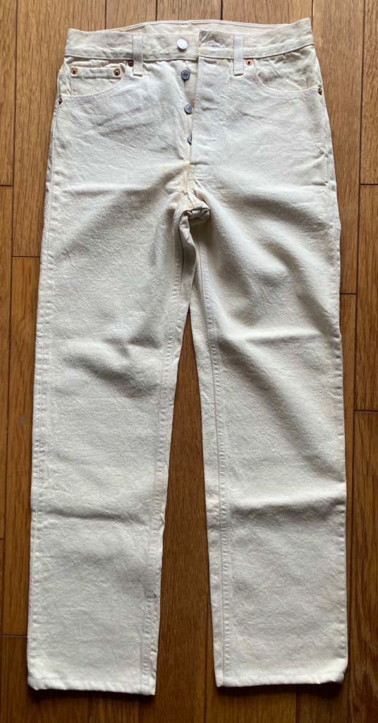 デッドストック リーバイス501-0652 93年USA製 刻印552 フラッシャー ギャランティチケット オフホワイト 生成り W29 L34