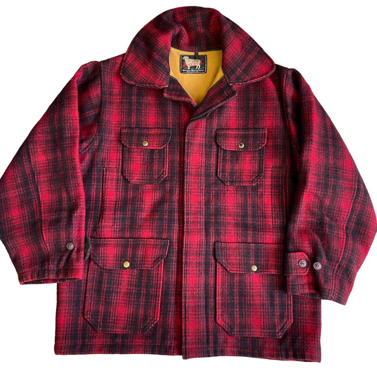 50s Woolrich マッキーノジャケット チンスト付き チェック柄 ウール ジャケット コート ハンティング ウールリッチ ヴィンテージ