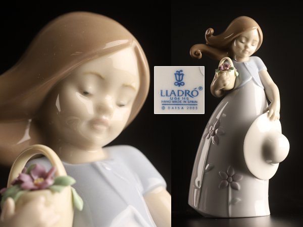 流】LLADRO 陶人形 リヤドロ フィギュリン 「リトルバイオレット」 高