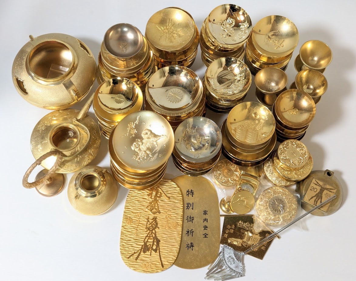 2 金メッキ 金杯 盃 徳利 お猪口 K24 24K GP GF 鍍金 10kg の入札履歴