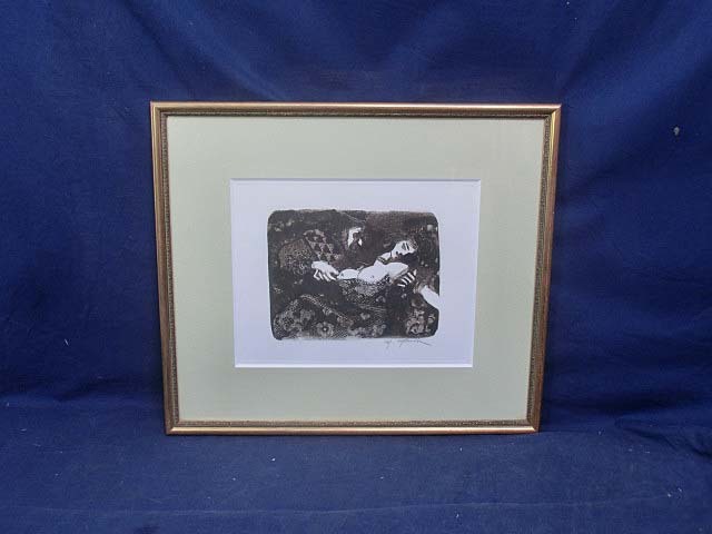 492575 エッチング 増田誠 作 仮題「裸婦」（額装／画家）