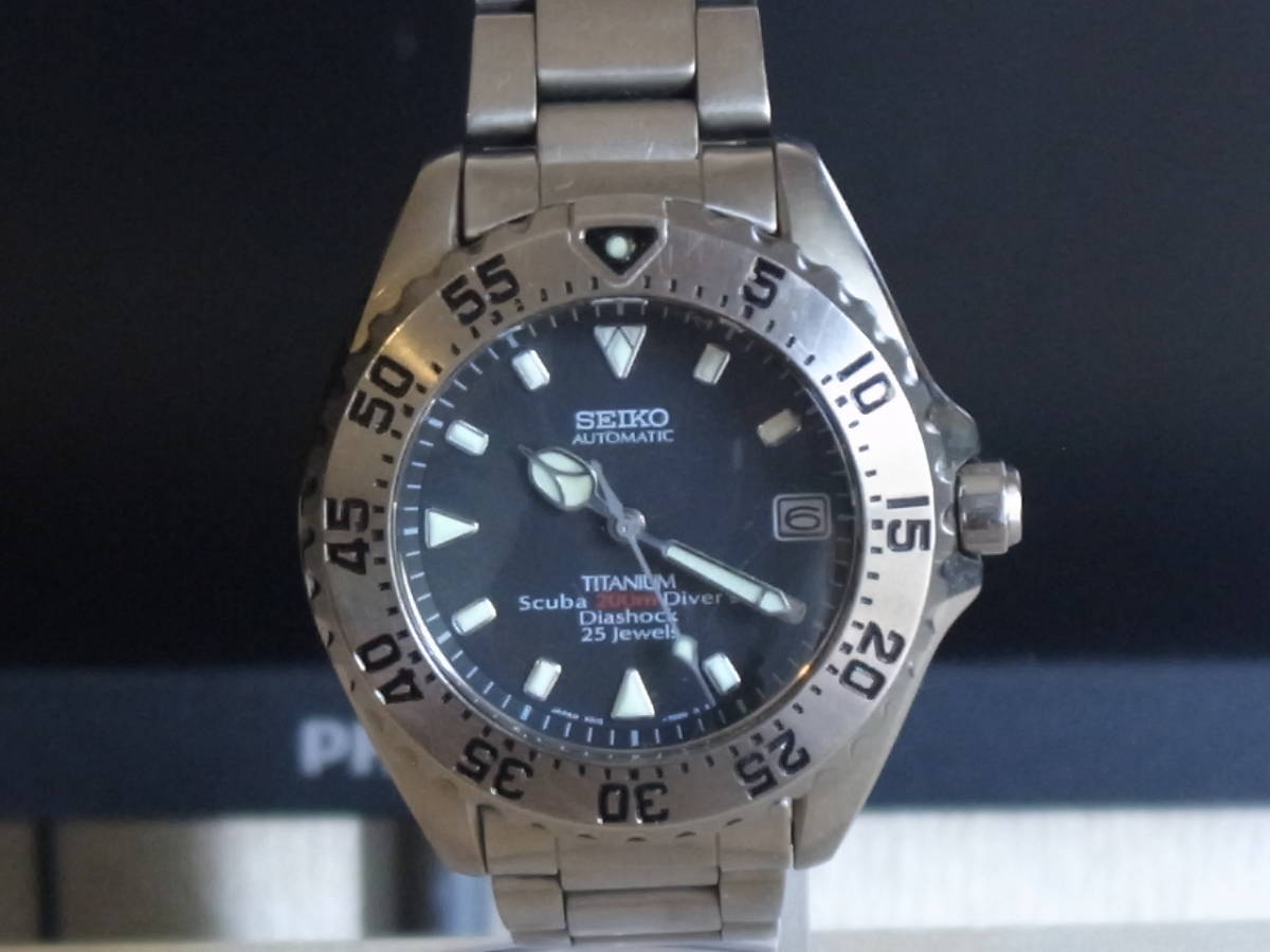 希少】中古 SEIKO ダイバー スキューバ 4S15-7000 チタン 自動巻き 