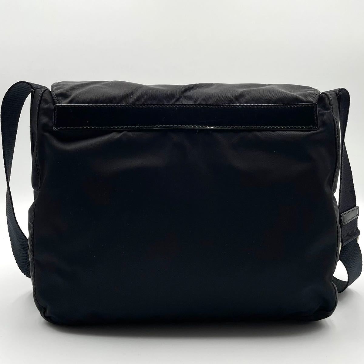 1円⁄美品○PRADA プラダ 三角ロゴプレート ナイロン×レザートート 