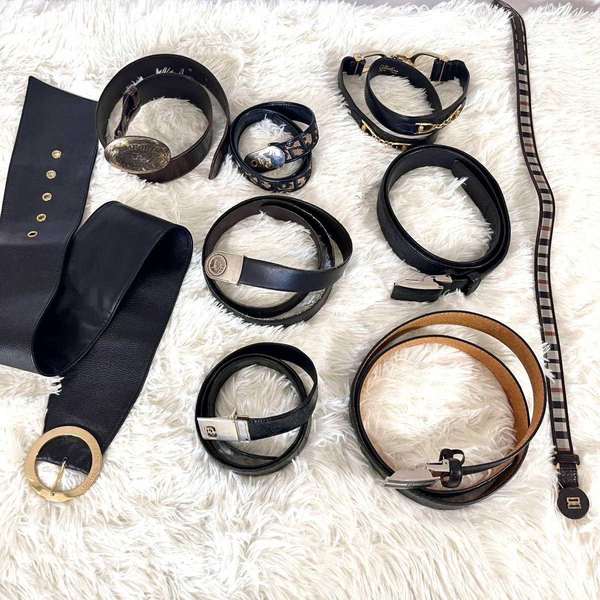 1円スタート　Dior オーストリッチ　アルマーニ　等　ブランド　ベルト　９点　セット　まとめ売り
