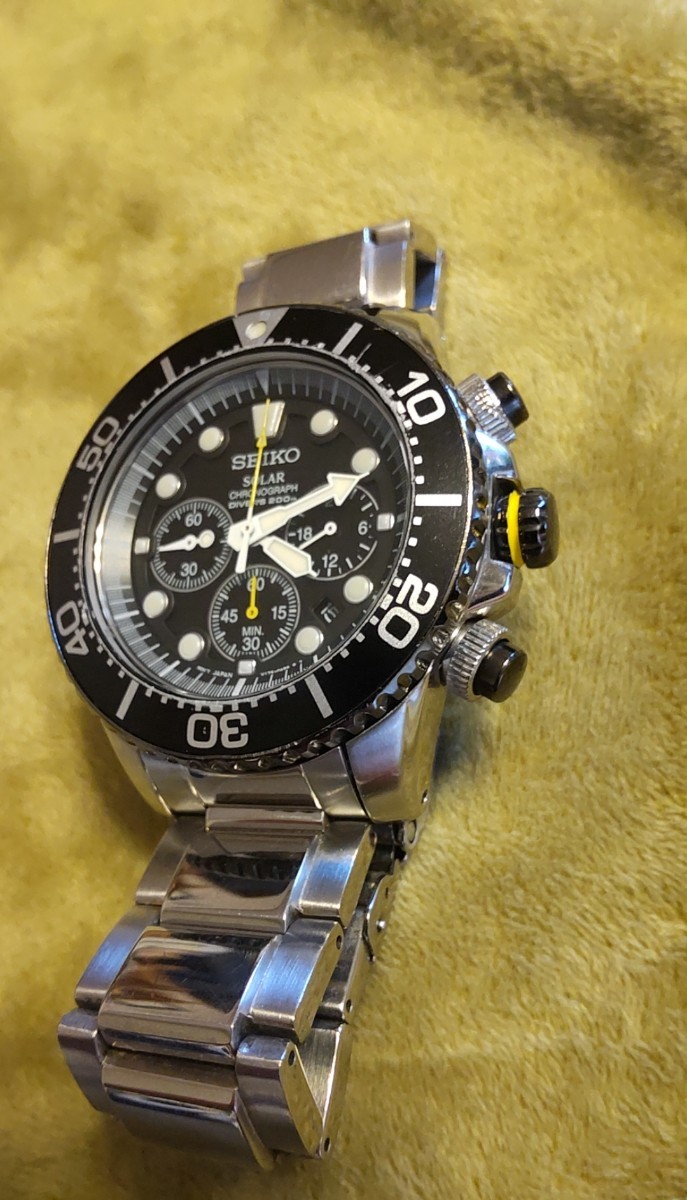 希少黒ボタンベゼル竜頭☆二次電池交換済☆稼働中☆SEIKO Prospex V175  