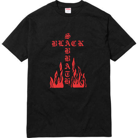 ★ 16SS Supreme シュプリーム Black Sabbath Cross Tee ブラックサバス クロス Tシャツ オジーオズボーン (ブラック黒L)GSGS