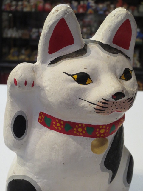 壽】三河旭土人形 招き猫 16㎝ 愛知県郷土玩具 民芸品 縁起物 【公式通販】