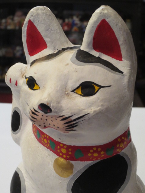 壽】三河旭土人形 招き猫 16㎝ 愛知県郷土玩具 民芸品 縁起物 【公式通販】