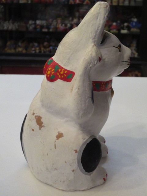 壽】三河旭土人形 招き猫 16㎝ 愛知県郷土玩具 民芸品 縁起物 【公式通販】