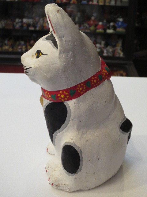 壽】三河旭土人形 招き猫 16㎝ 愛知県郷土玩具 民芸品 縁起物 【公式通販】