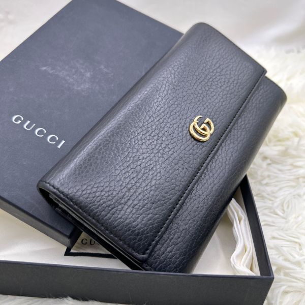 グッチ GUCCI GGマーモント 長財布 ブラック コンチネンタル