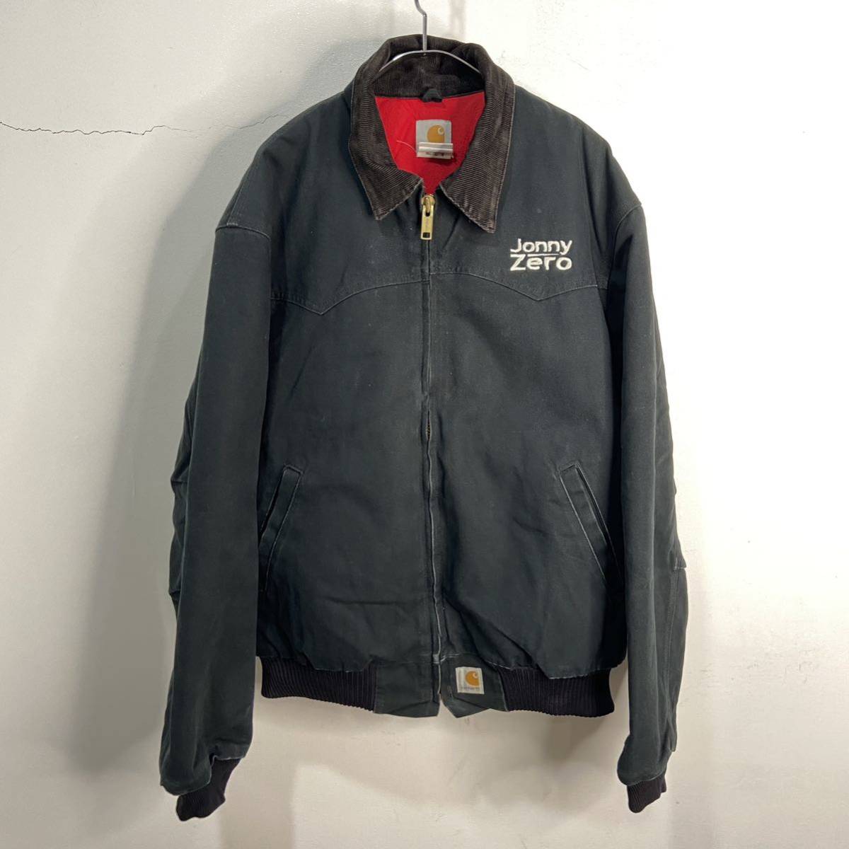 送料無料☆ 90s☆Carhartt☆サンタフェジャケット☆ダック地☆黒☆刺繍 