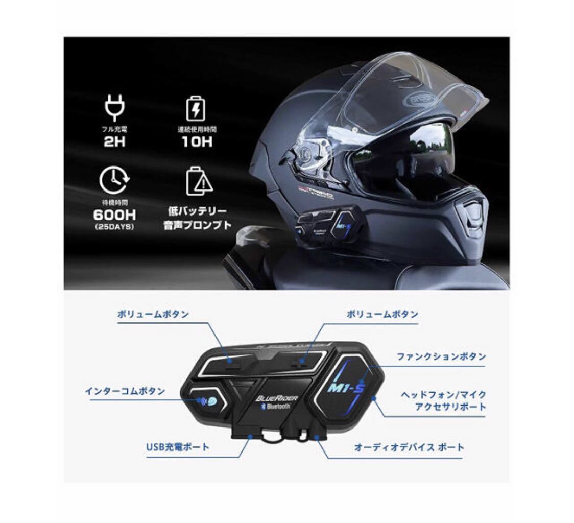アクセサリー バイク インカムBluetooth 4.1ヘルメット スピーカー M1-S