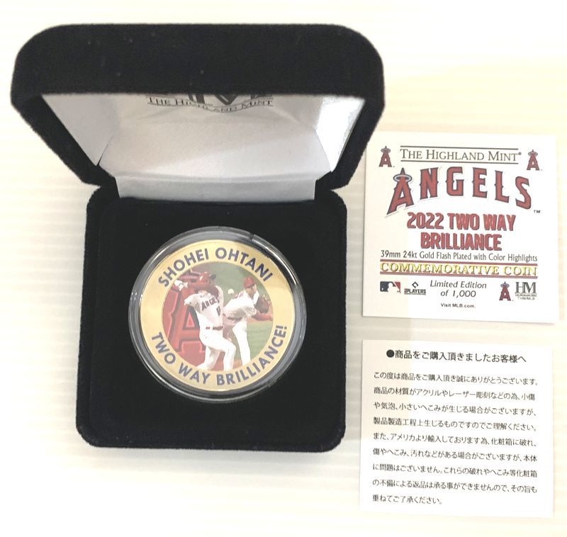 新品 2022 大谷翔平 100号ホームラン記念 ゴールドコイン 数量限定1000