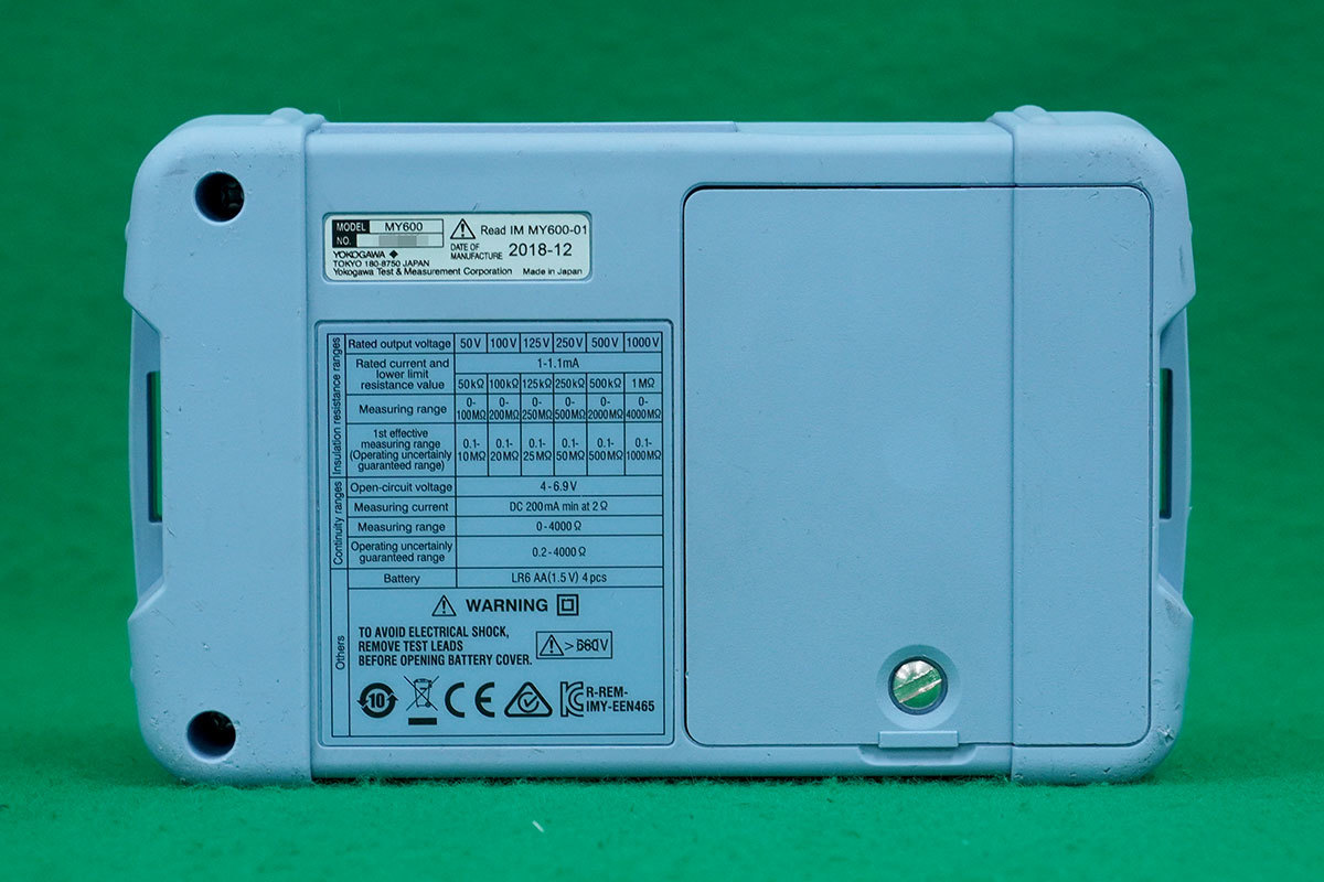 デジタル絶縁抵抗計 MY600 YOKOGAWA 横河電機 の入札履歴 - 入札者の順位