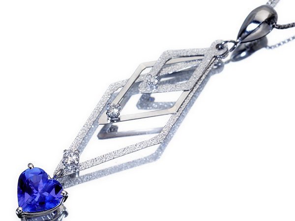1円～【ジュエリー極】超希少宝石！良質天然タンザナイト1.10ct＆ダイヤモンド0.10ct 高級Pt900＆Pt850ネックレス k7677volm【送料無料】